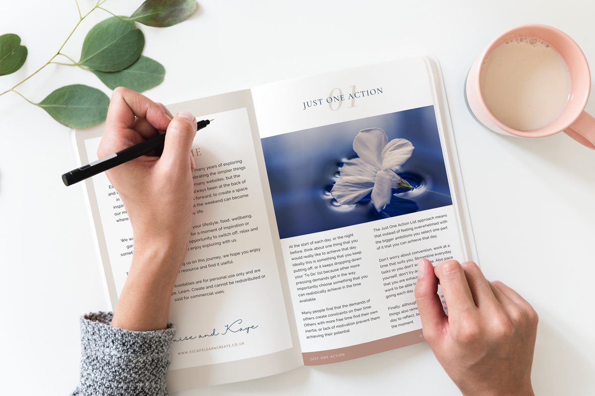 Just One Action Workbook Inside